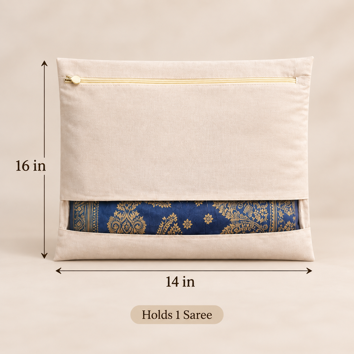 Cotton Saree Cover with Zip (Pack Of 6) - 16" x 14"