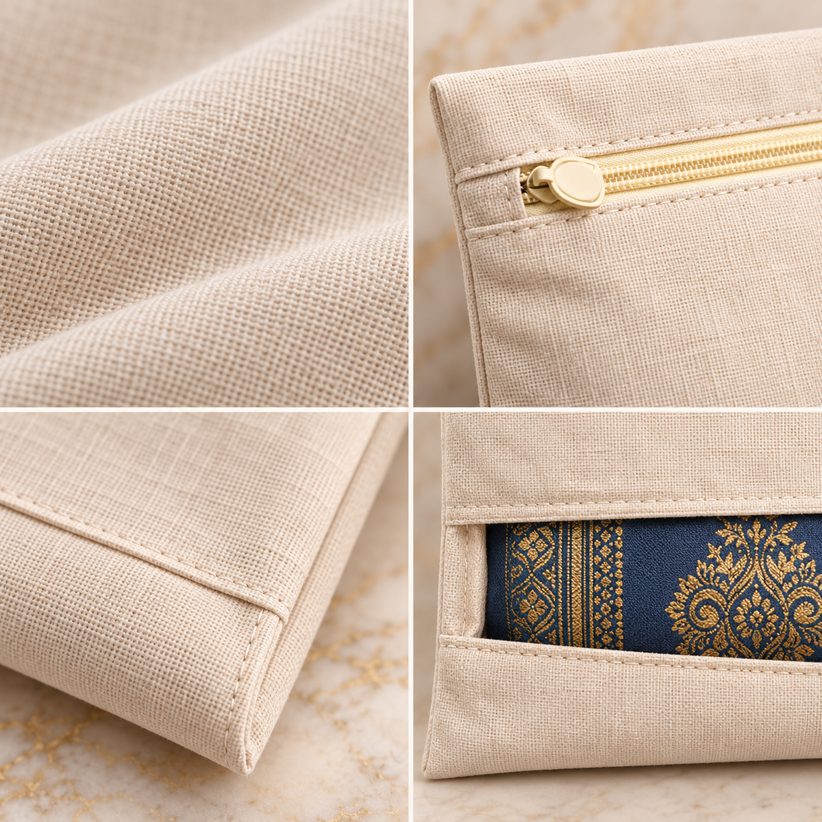 Cotton Saree Cover with Zip (Pack Of 6) - 16" x 14"