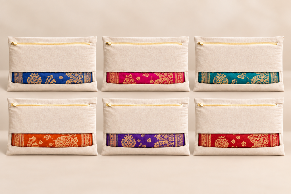 Cotton Saree Cover with Zip (Pack Of 6) - 16" x 14"