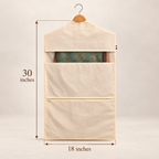 Cotton Saree Hanging Cover with Dual Pocket (Pack of 4) - 30" x  18"