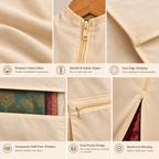 Cotton Saree Hanging Cover with Dual Pocket (Pack of 4) - 30" x  18"