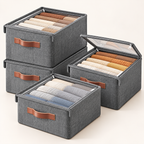 Wardrobe Organizer for Clothes (Pack of 2) - Metal Frame with Handles, 18.5" x 11" x 7.8"