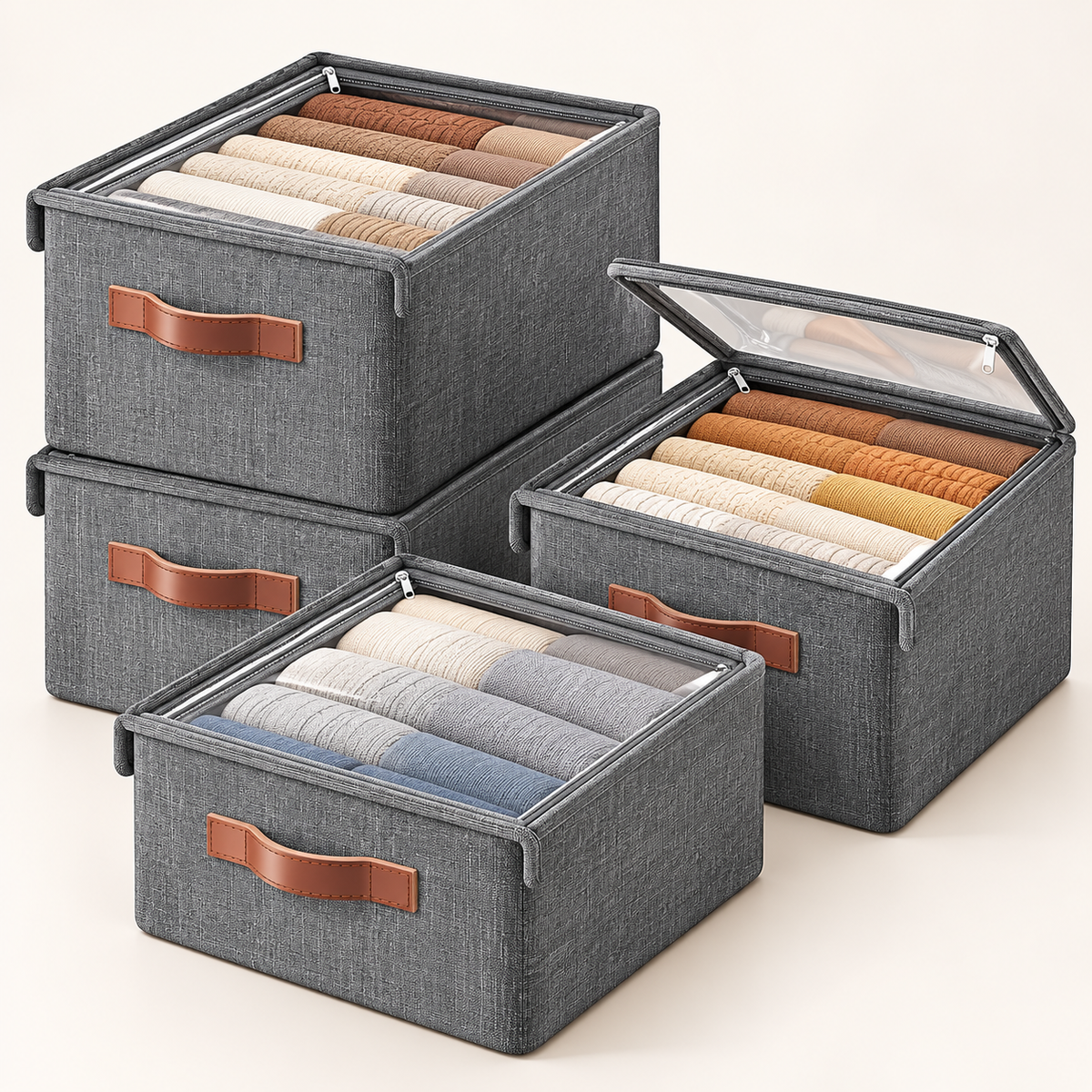 Wardrobe Organizer for Clothes (Pack of 2) - Metal Frame with Handles, 18.5" x 11" x 7.8"