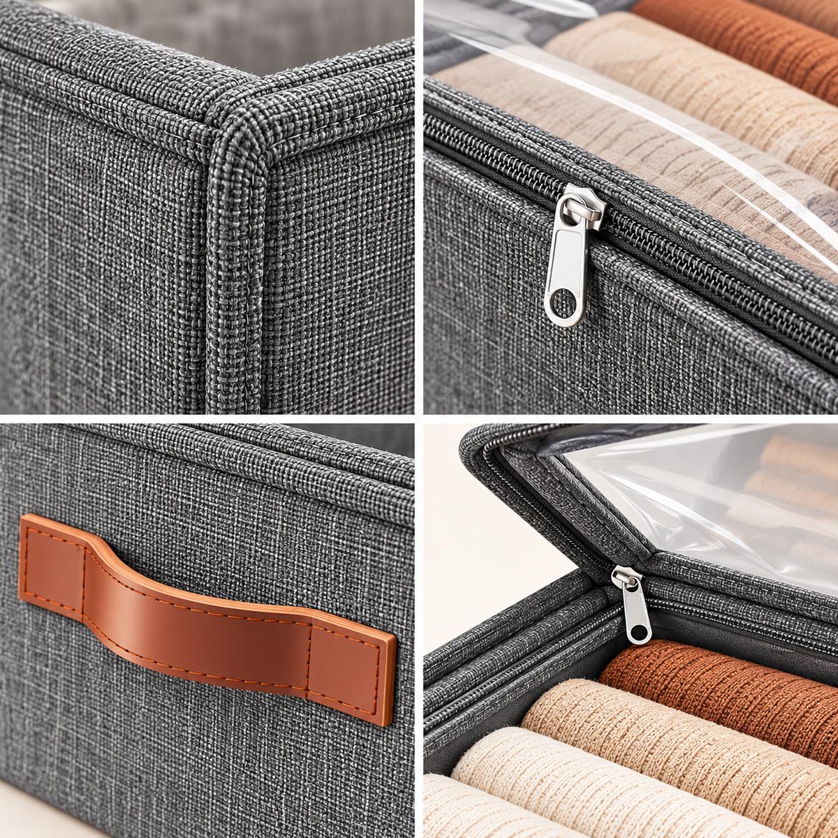Wardrobe Organizer for Clothes (Pack of 2) - Metal Frame with Handles, 18.5" x 11" x 7.8"