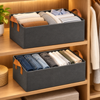 Wardrobe Organizer for Clothes (Pack of 2) - Metal Frame with Handles, 18.5" x 11" x 7.8"