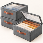 Wardrobe Organizer for Clothes (Pack of 2) - Metal Frame with Handles, 18.5" x 11" x 7.8"