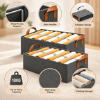 Wardrobe Organizer for Clothes (Pack of 2) - Metal Frame with Handles, 18.5" x 11" x 7.8"