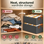 Wardrobe Organizer for Clothes (Pack of 2) - Metal Frame with Handles, 18.5" x 11" x 7.8"