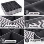 Drawer Organizer with divider For Socks,Undergarments, Ties etc (Set of 4)- 18.2" x 4.7" x 2.7"