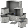 8-Piece Foldable Fabric Storage Baskets with Dividers - Textured Matte Finish