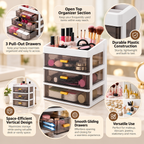 3 Layer Premium Plastic Drawer Storage Organizer - 9" x 7" x 10"