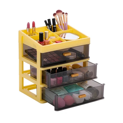 4 Layer Premium Plastic Drawer Storage Organizer - 9" x 7" x 13"