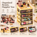 4 Layer Premium Plastic Drawer Storage Organizer - 9" x 7" x 13"