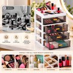 4 Layer Premium Plastic Drawer Storage Organizer - 9" x 7" x 13"